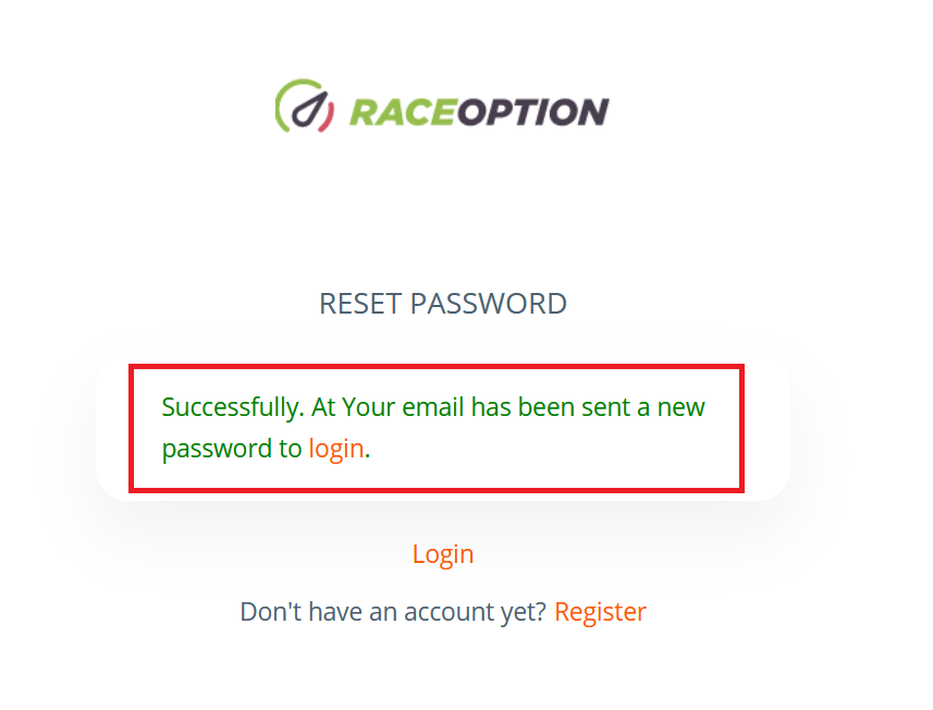 Comment se connecter à Raceoption ? J'ai oublié mon mot de passe